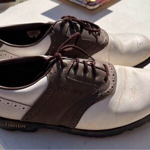 FootJoy White and Brown Oxford Golf Shoes